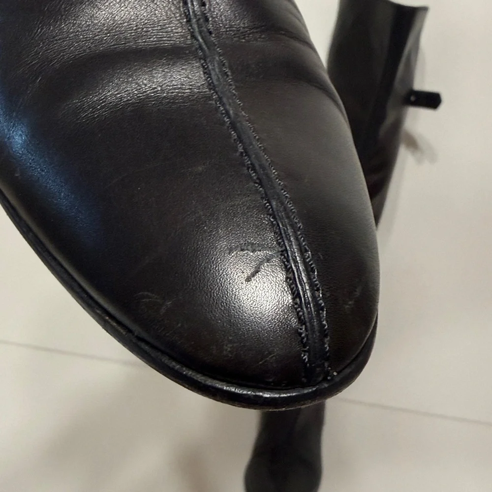 Sergio Rossi Knee High Tall Boots with Side Buckle Detail